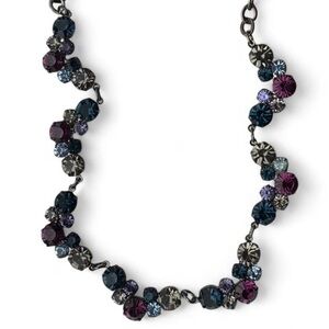 Multicolor Crystal Cluster Necklace – Women Jewelry